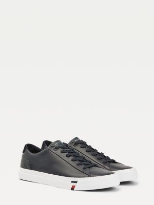 tommy embossed leather trainers