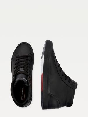 tommy hilfiger embossed leather trainers