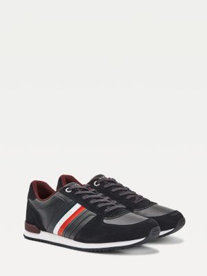 tommy hilfiger embossed leather trainers