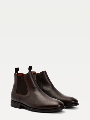 tommy jeans leather chelsea boots