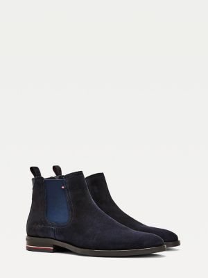 Wildleder-Chelsea-Boot mit Signatur-Logo | BLAU | Tommy ...