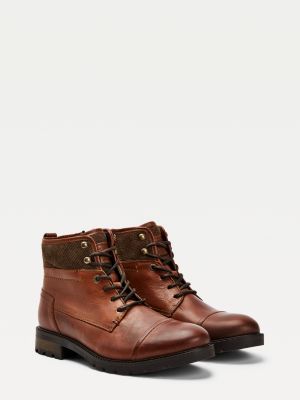 Leather Lace-Up Boots | BROWN | Tommy 