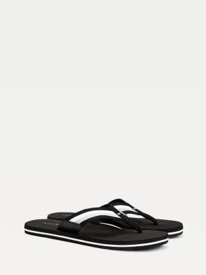 tommy hilfiger black flip flops