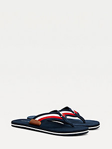 badslippers en teenslippers voor Leren sandalen Tommy Hilfiger Fm56820937 in het Zwart voor heren Heren Schoenen voor voor Sandalen 