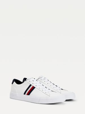 Signature Tape Leather Trainers | WHITE | Tommy Hilfiger