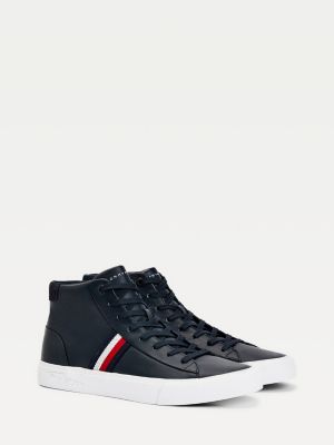 tommy hilfiger leather and suede trainers