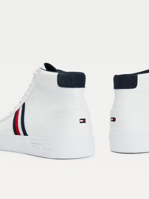 tommy hilfiger signature leather mix trainers