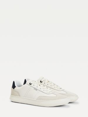tommy hilfiger white leather trainers