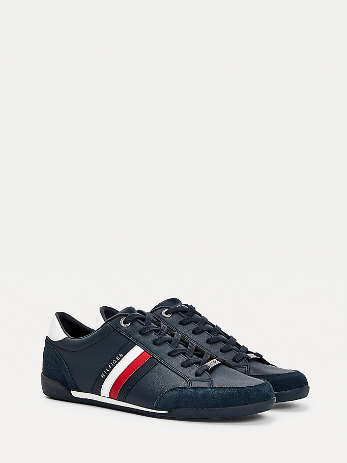 blue signature detail cupsole trainers for men tommy hilfiger