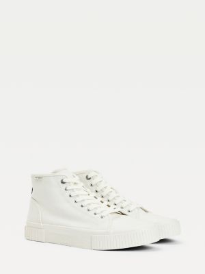 tommy hilfiger black leather trainers