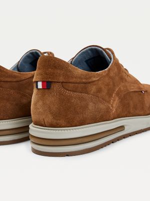 tommy hilfiger brown suede shoes