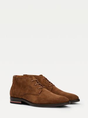 tommy hilfiger brown leather shoes