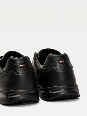 tommy hilfiger black leather trainers