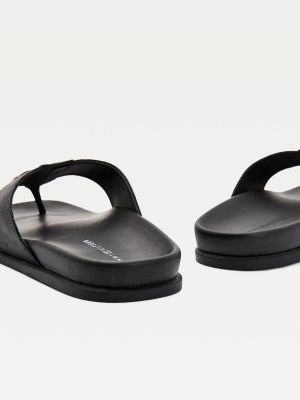 tommy hilfiger men's leather flip flops