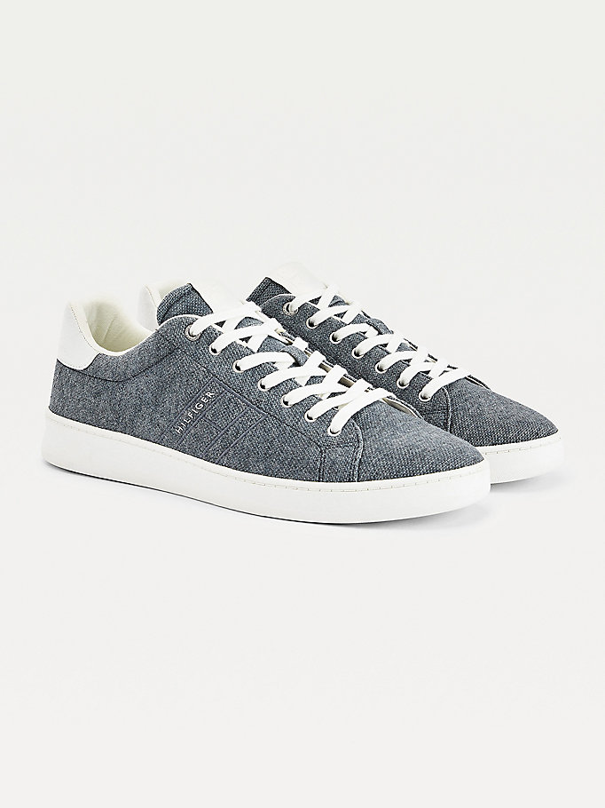 Plant Dyed Flag Cupsole Trainers | BLUE | Tommy Hilfiger