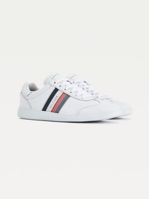 Coated Leather Cupsole Trainers | WHITE | Tommy Hilfiger