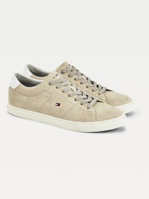 essential vulcanised leather trainers
