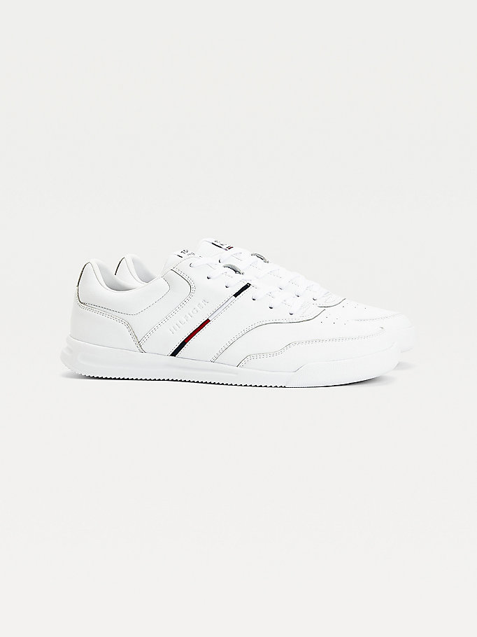 white lightweight signature trainers for men tommy hilfiger