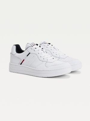 Cupsole Tape Leather Trainers | WHITE | Tommy Hilfiger