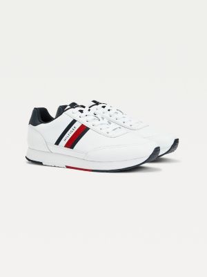 Essential Leather Signature Running Trainers | WHITE | Tommy Hilfiger