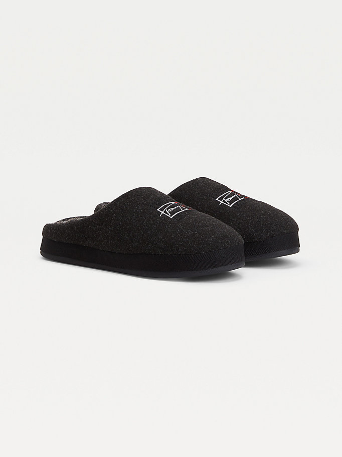 grey th established home slippers for men tommy hilfiger