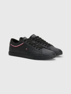 laag Goederen Voorwaarden Essential leren sneaker | ZWART | Tommy Hilfiger