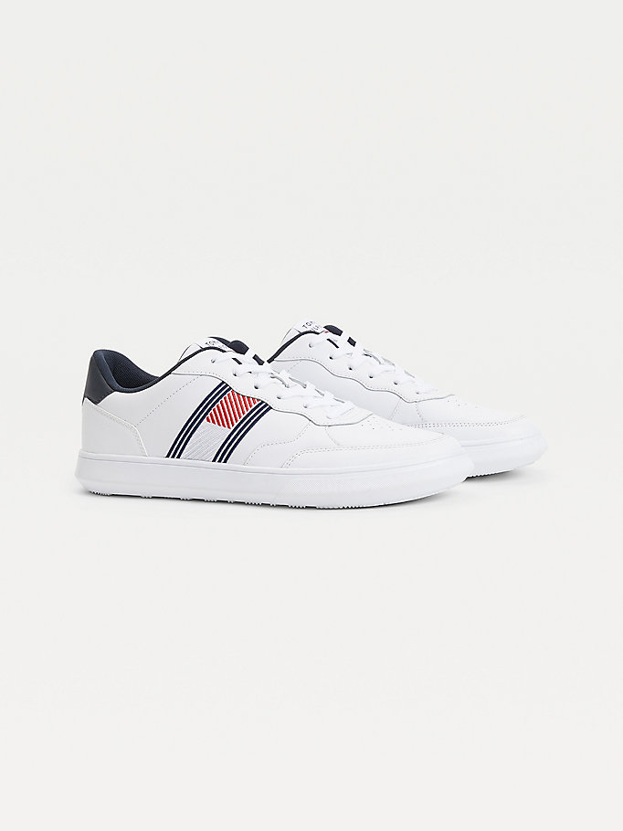 white essential leather cupsole trainers for men tommy hilfiger