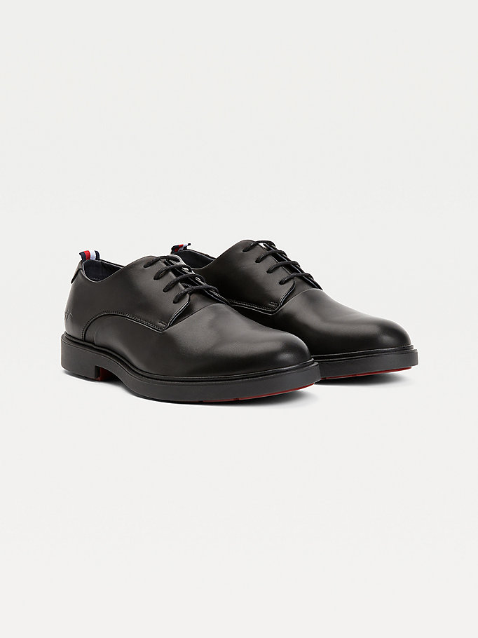 black leather derby shoes for men tommy hilfiger