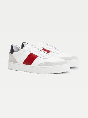 Premium Leather Suede Cupsole Trainers | WHITE | Tommy Hilfiger