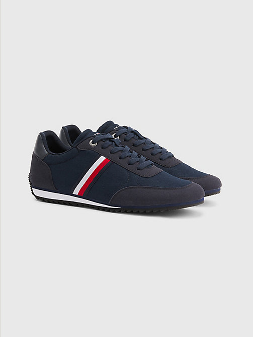 blue essential mesh signature tape trainers for men tommy hilfiger