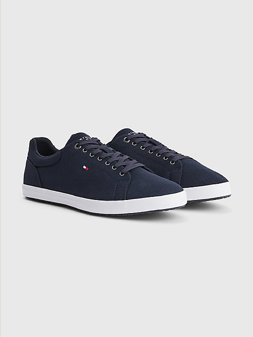blue iconic mesh logo flag embroidery trainers for men tommy hilfiger