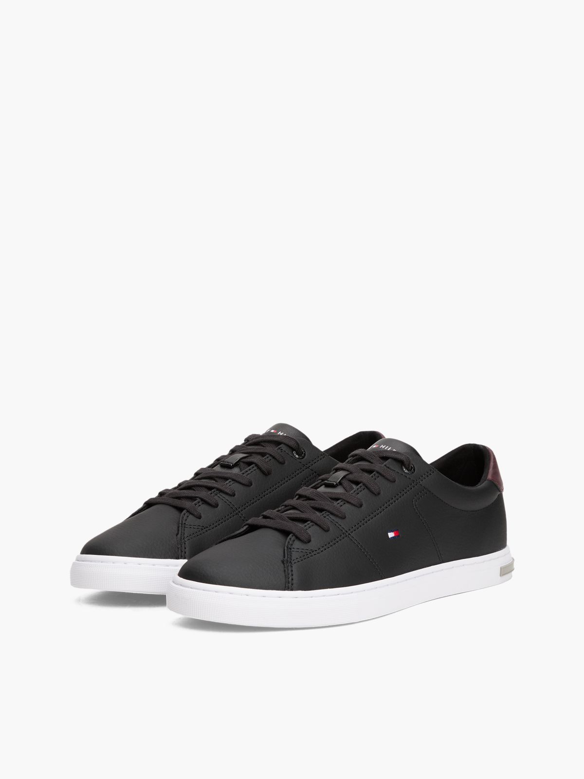 Essential Leather Vulcanised Trainers — Black