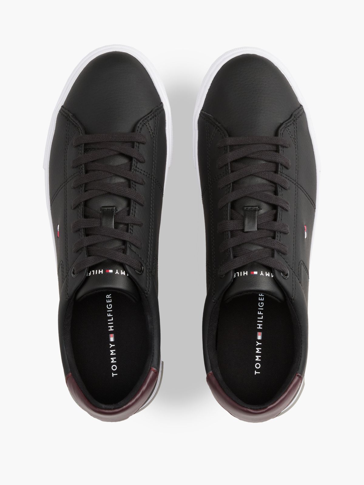 Essential Leather Vulcanised Trainers — Black