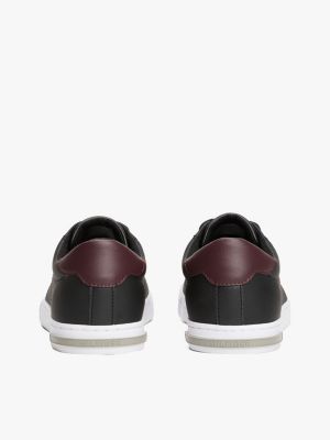 Essential Leather Vulcanised Trainers | Black | Tommy Hilfiger