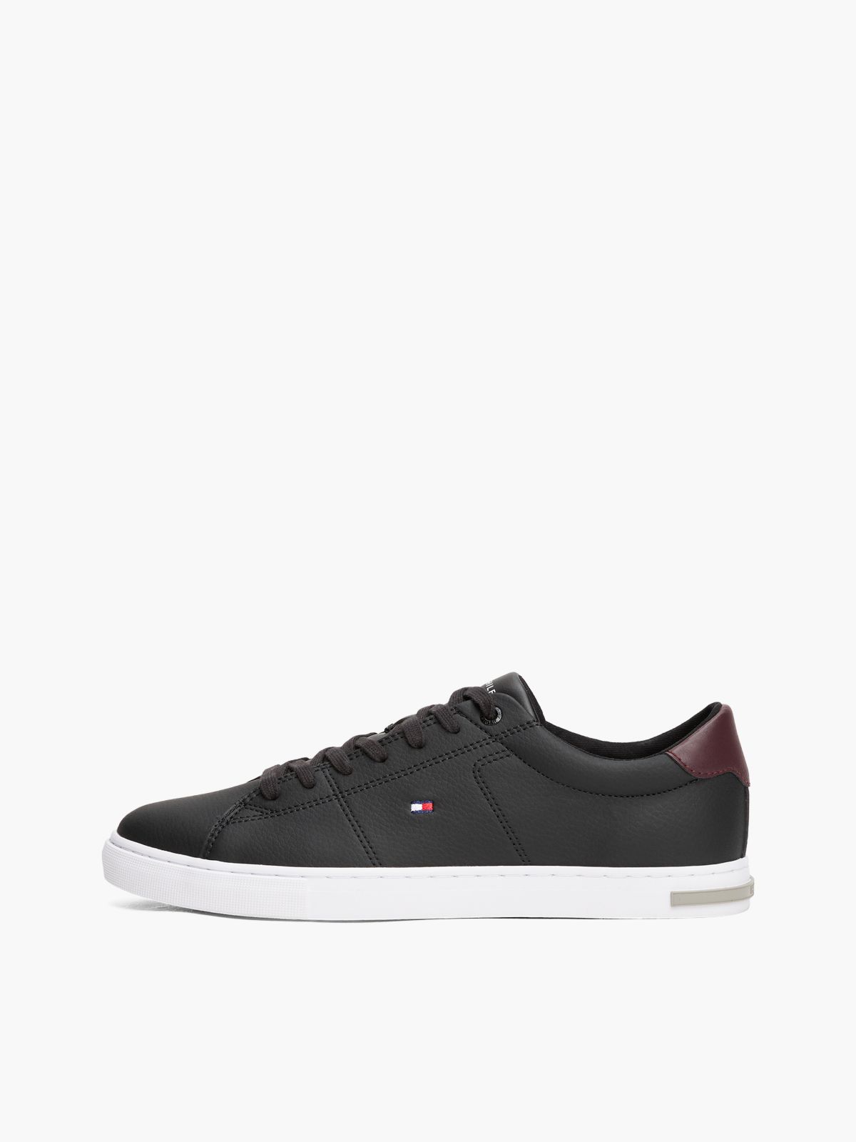Essential Leather Vulcanised Trainers — Black
