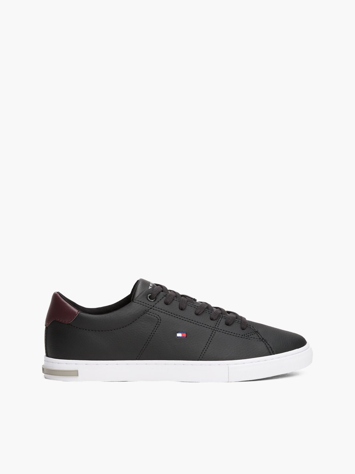 Essential Leather Vulcanised Trainers — Black