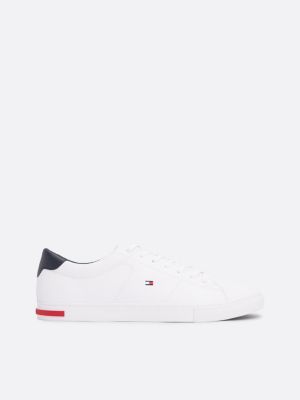 sneakers essential in pelle white da uomini tommy hilfiger