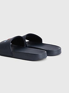 Mens Shoes Sandals slides and flip flops Sandals and flip-flops Tommy Hilfiger Denim Tommy Jeans Flag Pool Slip On Slides in Black for Men 