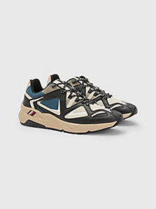 black mixed tech runner trainers for men tommy hilfiger