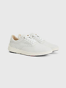 grey leather hybrid trainers for men tommy hilfiger