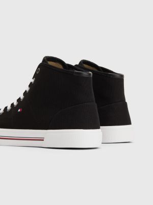 black mid top trainers