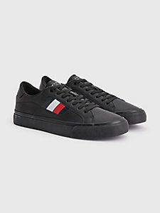 black signature detailing leather trainers for men tommy hilfiger