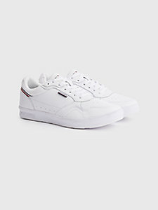 white leather cupsole trainers for men tommy hilfiger