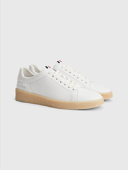 white th modern appleskin cupsole trainers for men tommy hilfiger