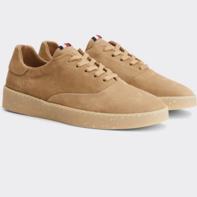 khaki leather trainers