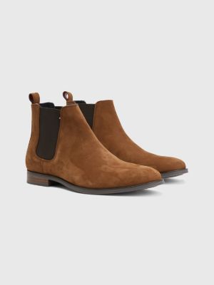 Casual Nubuck Leather Chelsea Boots BROWN Tommy Hilfiger