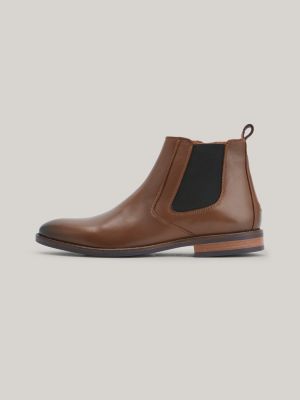 Bottes Chelsea Essential en cuir MARRON Tommy Hilfiger