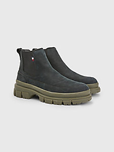 black chunky hybrid chelsea boots for men tommy hilfiger
