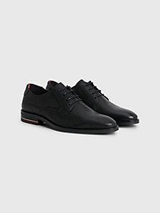 black signature leather shoes for men tommy hilfiger