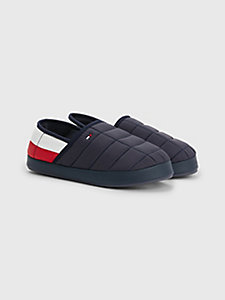 blue th comfort padded slippers for men tommy hilfiger